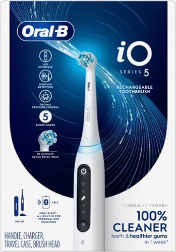 Oral-B iO Series 5 Rechargeable Electric Toothbrush w/Brush Head - White GLOBAL SHIPPING