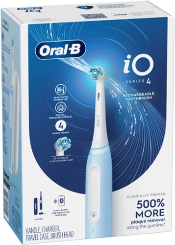 Oral-B iO Series 4 Rechargeable Electric Toothbrush w/Brush Head - Icy Blue BUY IN EUROPE
