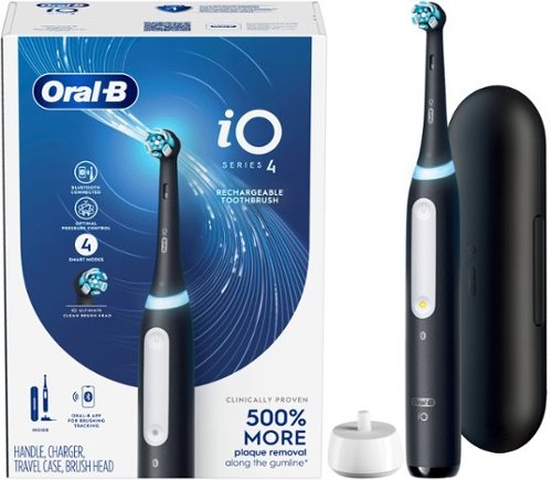 Oral-B iO Series 4 Rechargeable Electric Toothbrush w/Brush Head - Black BUY ONLINE
