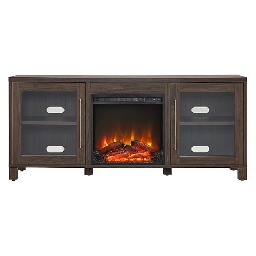 Camden&Wells - Quincy Crystal Fireplace TV Stand for Most TVs up to 65" - Alder Brown
