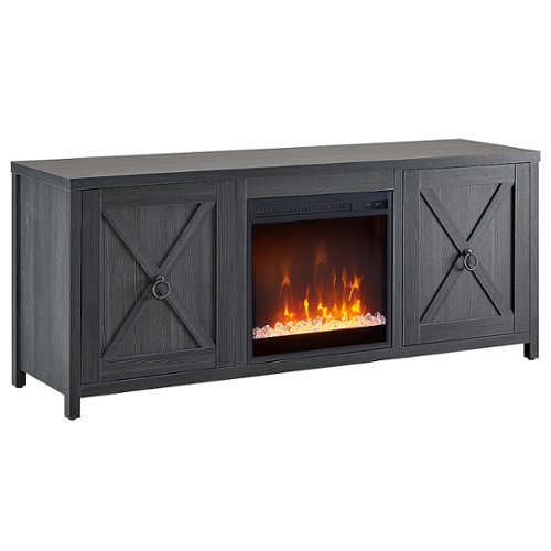 Camden&Wells - Granger Crystal Fireplace TV Stand for Most TVs up to 65" - Charcoal Gray