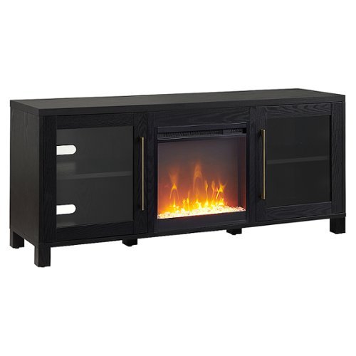 Camden&Wells - Quincy Crystal Fireplace TV Stand for Most TVs up to 65" - Black Grain