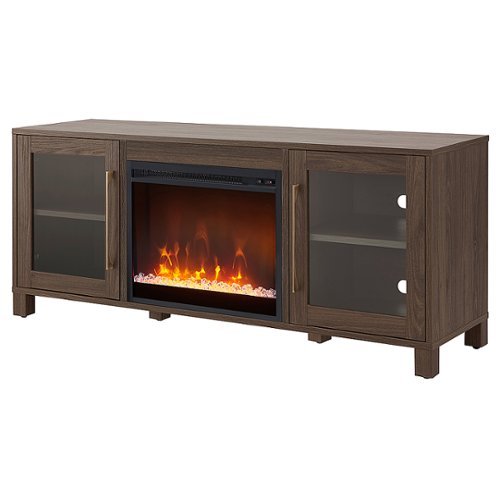 Camden&Wells - Quincy Log Fireplace TV Stand for Most TVs up to 65" - Alder Brown