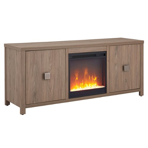 

Camden&Wells - Juniper Crystal Fireplace TV Stand for Most TVs up to 65" - Antiqued Gray Oak