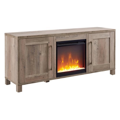 Camden&Wells - Chabot Crystal Fireplace TV Stand for Most TVs up to 65" - Gray Oak