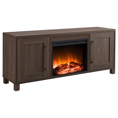 

Camden&Wells - Chabot Log Fireplace TV Stand for TVs up to 65" - Alder Brown