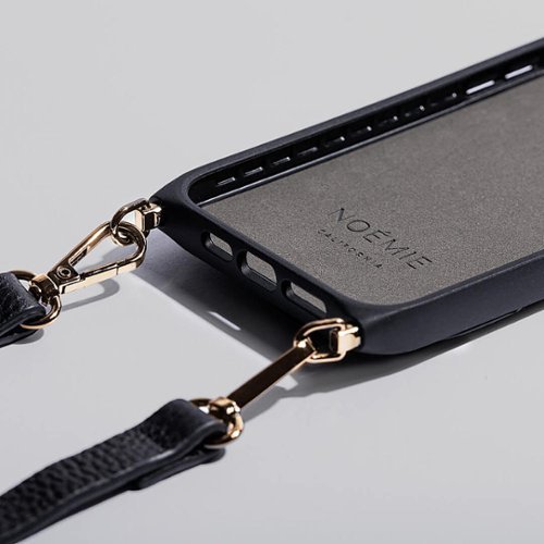Noémie Wallet & Crossbody Strap Case for iPhone 13 Pro Max & iPhone 12 Pro Max - Black/Gold GLOBAL SHIPPING
