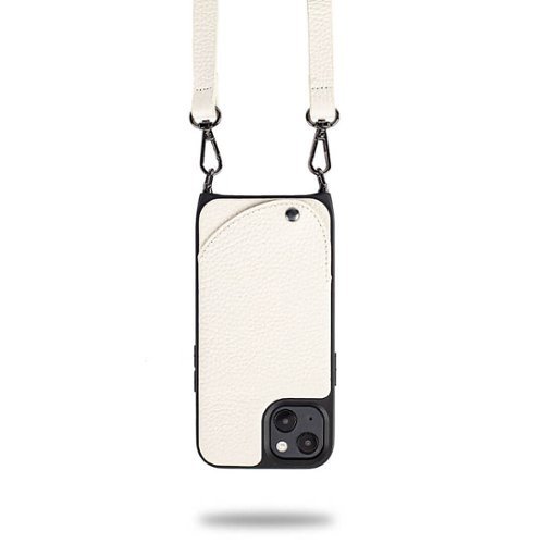 

Noémie - Wallet & Crossbody Strap Case for iPhone 13 - White/Black