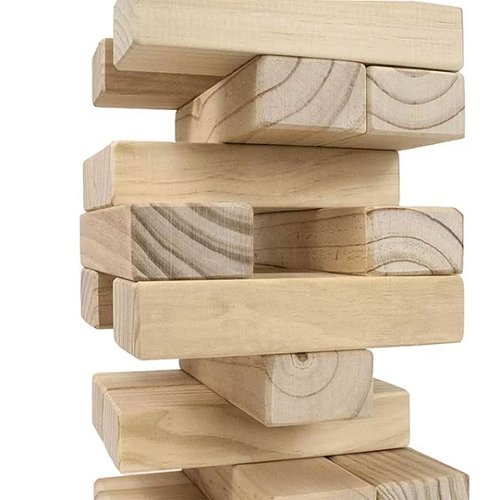YardGames - Giant Tumbling Timbers Wood Stacking Game with 56 Natural Pine Blocks - Brown