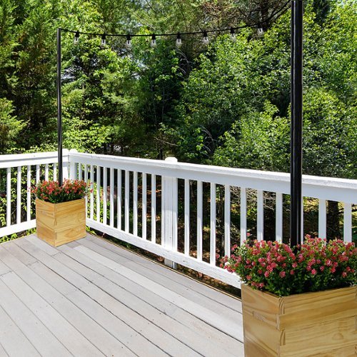Excello Global Products 14x14 Planter Box with Light Pole Holder - Brown BUY ONLINE