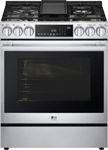 

LG - STUDIO 6.3 Cu. Ft. Slide-In Dual Fuel True Convection Range with EasyClean, Air Sous Vide and ThinQ Technology - Stainless steel