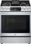 Front. LG - STUDIO 6.3 Cu. Ft. Smart Slide-In Dual Fuel True Convection Range with EasyClean and Air Sous Vide - Stainless Steel.