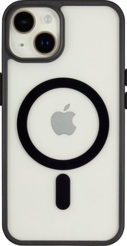 Insignia™ - Hard-Shell Case with MagSafe for iPhone 14 and iPhone 13 - Clear/Black