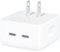 Apple - 35W Dual USB-C Port Compact Power Adapter - White-Front_Standard