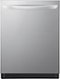 LG - 24" Top Control Smart Built-In Tub Dishwasher with 3rd Rack, QuadWash Pro and 42dba - Stainless Steel-Front_Standard
