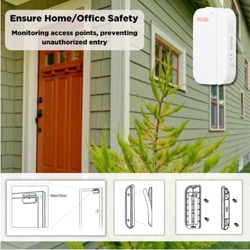 MOBI 2-Pack Smart Nursery Wi-Fi Door, Window, and Gate Alert - White BUY IN SAUDI ARABIA