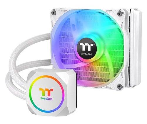 Thermaltake - TH120 ARGB Motherboard Sync Snow Edition All-in-One Liquid Cooling System 120mm High Efficiency Radiator CPU Cooler