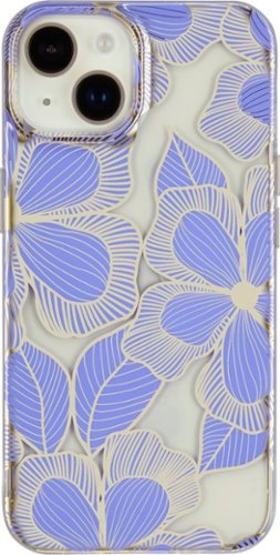  Insignia™ - Hard-Shell Case for iPhone 14 and iPhone 13 - Purple Flower
