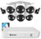 Swann - Professional 8-Channel, 8-Spot Light Camera Indoor/Outdoor Wired 4K HD, PoE 2TB NVR Security Surveillance System - White-Front_Standard