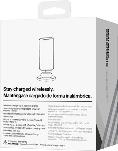 Best Buy essentials™ 2-in-1 7.5W Magnetic Wireless Charger for iPhone 15/14/13/12 series + AirPods - White BUY IN MIDDLE EAST
