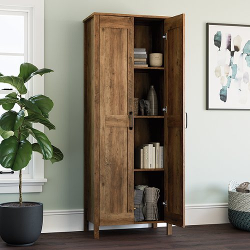 Sauder - Sliding Door Wood Storage Cabinet