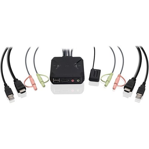 Photos - Cable (video, audio, USB) IOGEAR  2-Port 4K KVM Switch with HDMI, USB and Audio Connections - Black 