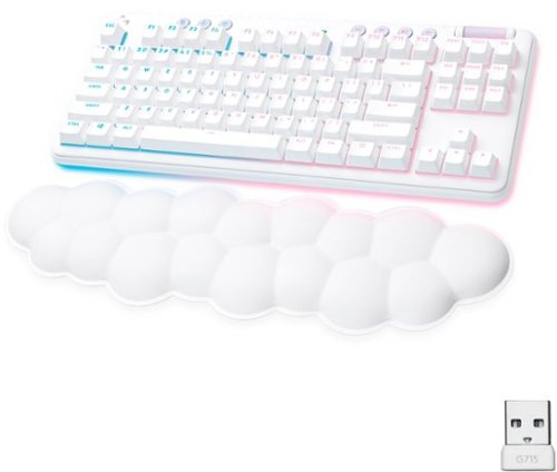 Logitech - G715 Aurora Collection TKL Wireless Mechanical Clicky Switch Gaming Keyboard for PC/Mac with Palm Rest Included - White Mist