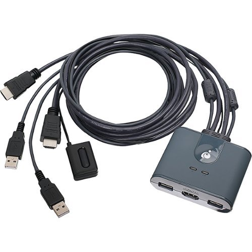 Photos - Cable (video, audio, USB) IOGEAR  2-Port Full HD KVM Switch with HDMI and USB Connections - Gray GC 