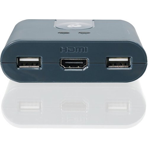 IOGEAR 2-Port Full HD KVM Switch with HDMI and USB Connections - Gray GLOBAL SHIPPING