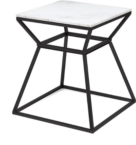Adore Decor - Audrey Tall Marble Side Table - Black