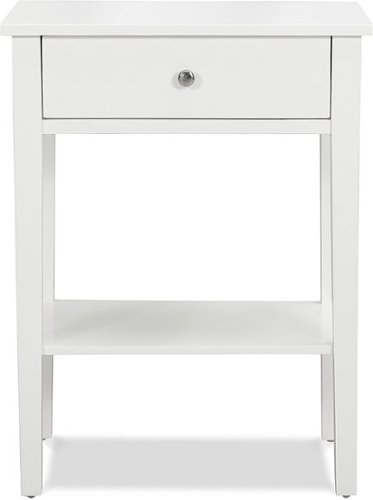 

Click Decor - Sloan Single Drawer Solid Wood Side Table - White