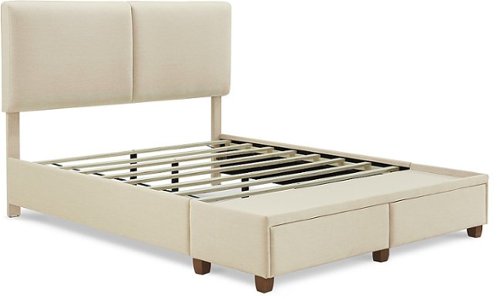 

Finch Maxwell Storage Bed with Adjustable Height Headboard Queen Size - Beige