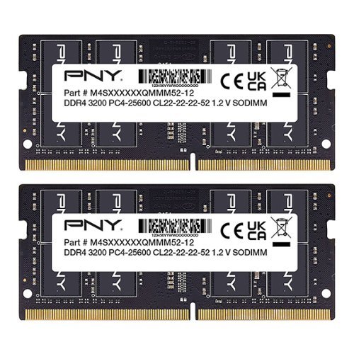 

PNY - Performance 16GB (2x8GB) 3200MHz DDR4 DRAM CL22 So-DIMM Notebook/Laptop Memory Kit - Black