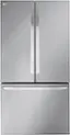 Front. LG - Counter-Depth MAX 26.5 Cu. Ft. French Door Smart Refrigerator with Internal Water - Stainless Steel.