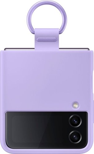Samsung - Silicone Cover with Ring for Galaxy Z Flip4 - Lavender-Front_Standard 