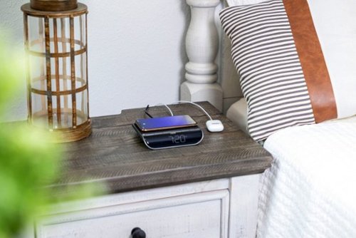 iHome POWERVALET 2 in 1 Wireless Charger Clock - Black BUY IN DUBAI