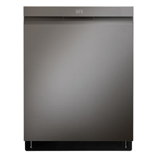 "LG - 24"" Top Control Smart Built-In Stainless Steel Tub Dishwasher with 3rd Rack, QuadWash Pro and 42dba - Black Stainless Steel"
