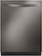 LG - 24" Top Control Smart Built-In Stainless Steel Tub Dishwasher with 3rd Rack, QuadWash Pro and 42dba - Black Stainless Steel-Front_Standard
