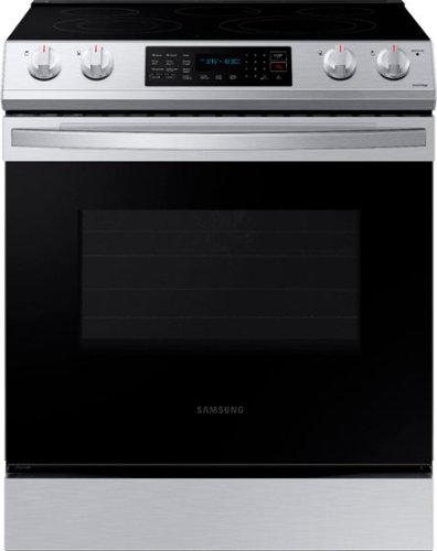 Samsung - Geek Squad Cert Refurb 6.3 cu. ft. Front Cntrl Slide-in Electric Range with Convection & Wi-Fi, Fingerprint Resistant - Stainless steel