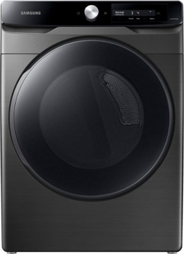 Samsung - Geek Squad Certified Refurbished 7.5 cu. ft. Smart Dial Gas Dryer with Super Speed Dry - Brushed black
