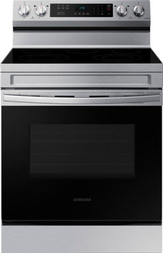 Samsung - Geek Squad Certified Refurbished 6.3 cu. ft. Freestanding Electric Range with Rapid Boil™, WiFi & Self Clean - Stainless steel