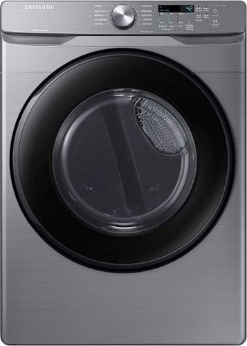 Samsung - Geek Squad Certified Refurbished 7.5 Cu. Ft. Stackable Gas Dryer with Sensor Dry - Platinum