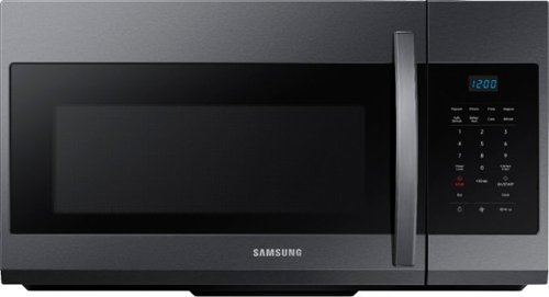 Samsung - Geek Squad Certified Refurbished 1.7 Cu. Ft. Over-the-Range Microwave - Black stainless steel