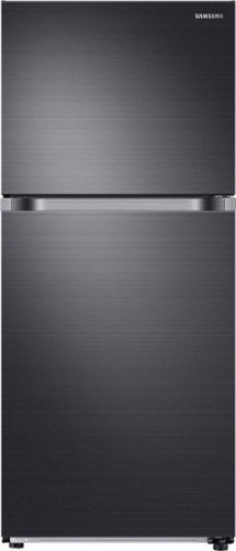 Samsung - Geek Squad Certified Refurbished 17.6 Cu. Ft. Top-Freezer  Fingerprint Resistant Refrigerator - Black stainless steel