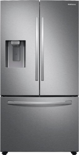 Samsung - Geek Squad Certi Refurb 27 cu. ft. Large Capacity 3-Door French Door Refrigerator with External Water & Ice Dispenser - Stainless steel