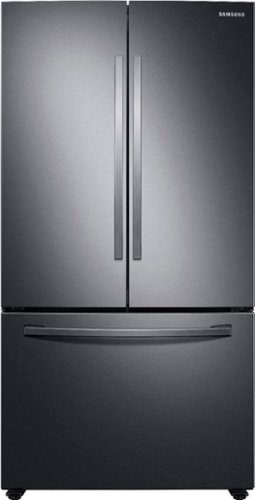 Samsung - Geek Squad Certified Refurbished 28 cu. ft. Large Capacity 3-Door French Door Refrigerator - Black stainless steel