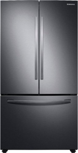 Samsung - Geek Squad Certified Refurbished 28 cu. ft. Large Capacity 3-Door French Door Refrigerator with AutoFill Water Pitcher - Black stainless steel
