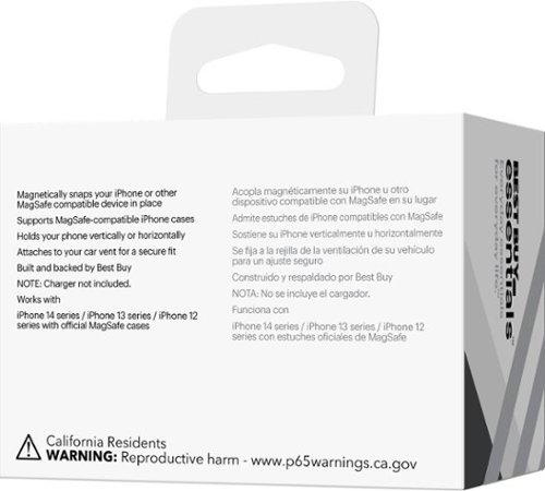 Best Buy essentials™ Magnetic Car Vent Mount for iPhone 15/14/13/12 series - Black GLOBAL SHIPPING