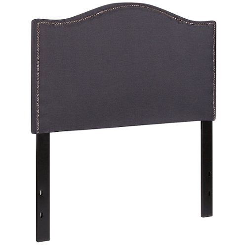 Alamont Home - Lexington Arched Upholstered Headboard with Accent Nail Trim - Dark Gray