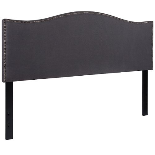 Alamont Home - Lexington Arched Upholstered Headboard with Accent Nail Trim - Dark Gray